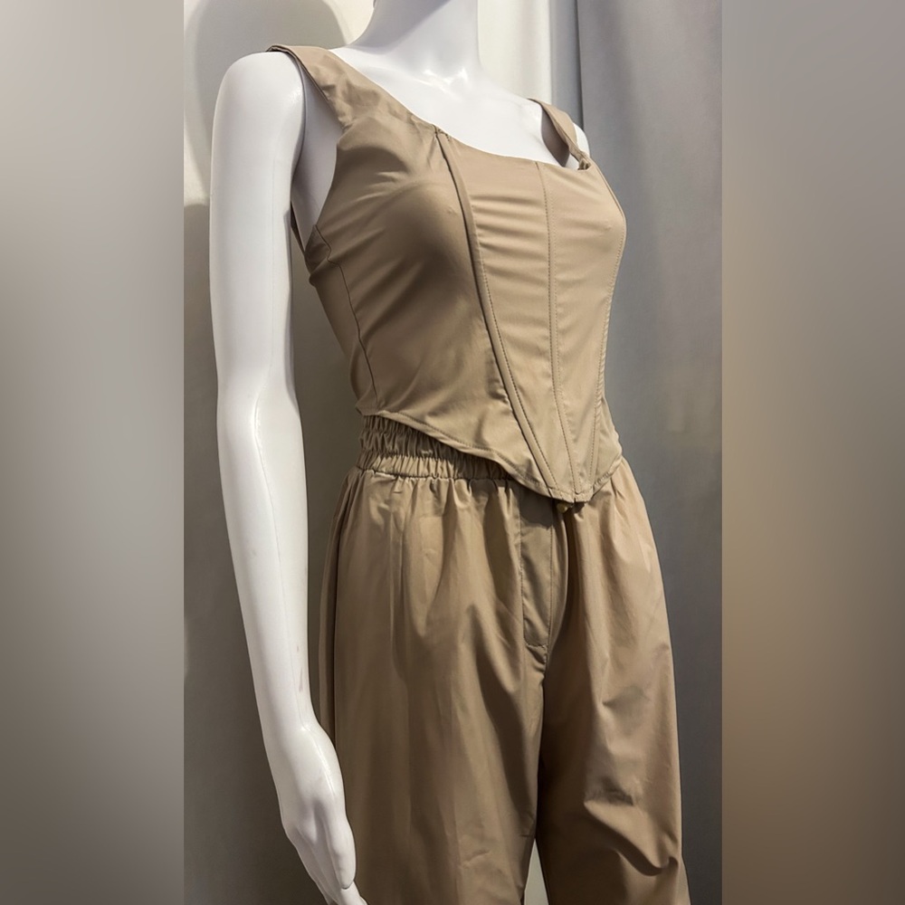 Beige Structured Corset Tank Top - Women Other